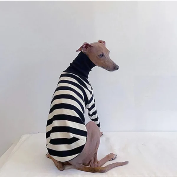 Pet Black White Striped  Doggie Jail Clothes