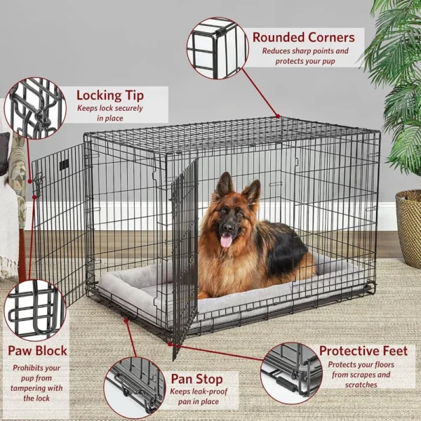 Dog Crate Double Door Folding Metal Dog Crate