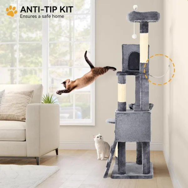 Multi-Level Cat Furniture with Scratching Posts,